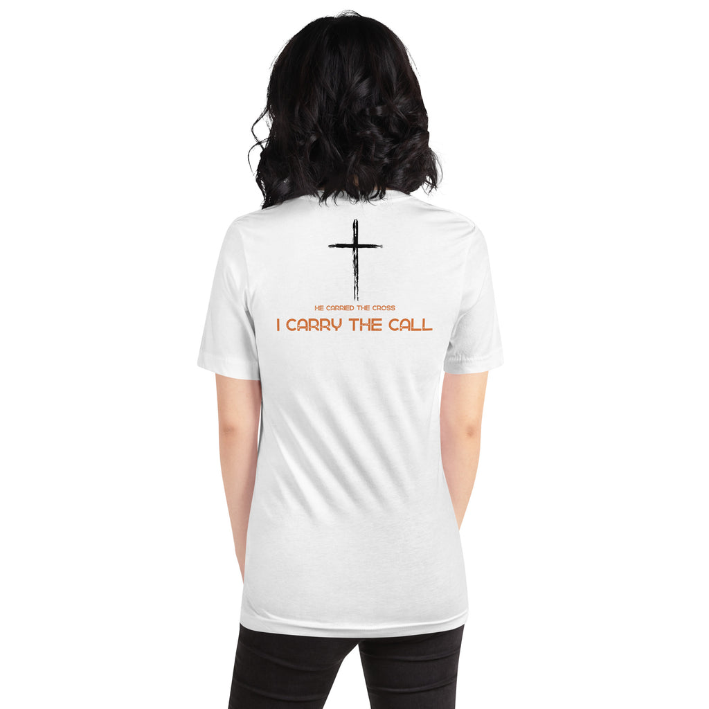 T-shirt with Christian cross stating I CARRY THE CALL