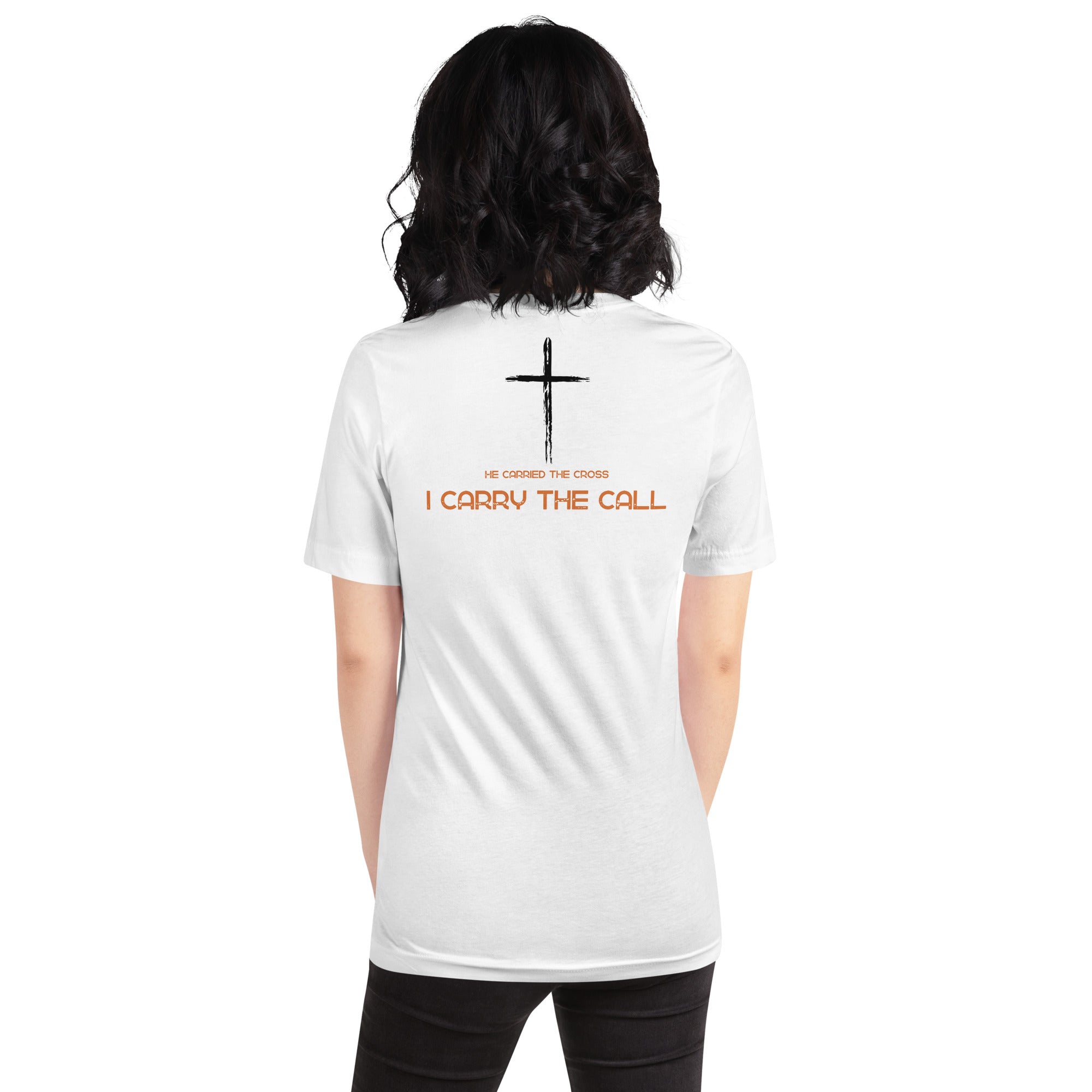 T-shirt with Christian cross stating I CARRY THE CALL